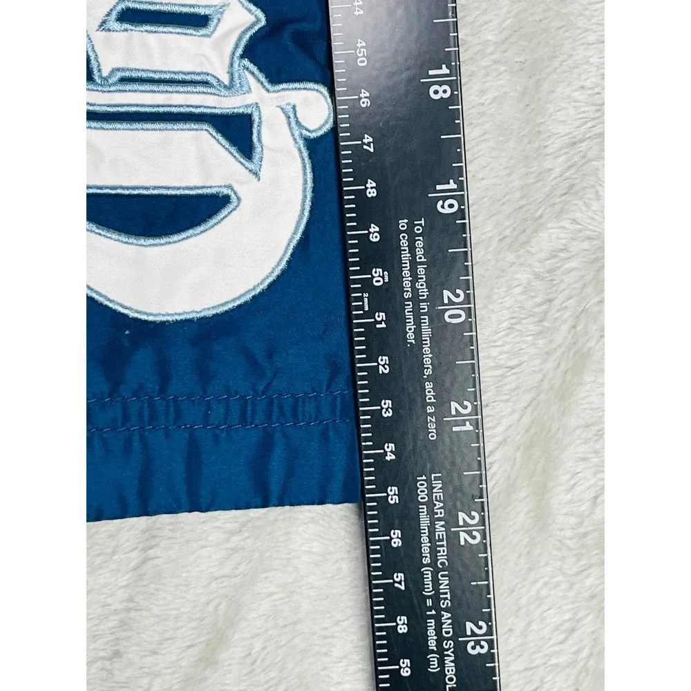 Corona Extra Board Shorts Mens 34 Blue White Grid Logo Zip Pocket Swim Trunks